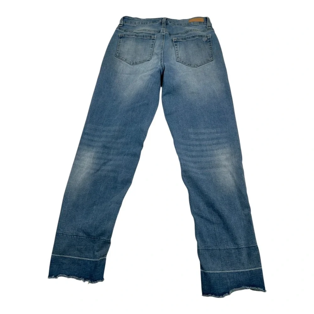Justice‎ Girls Size 16 Blue Denim Straight Leg Jeans Distressed Frayed Hem